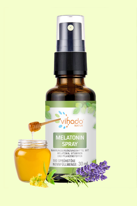 Vihado Natur Melatonin Einschlafspray, Ashwagandha und Lavendel, 180 Tage Vorrat, 30 ml