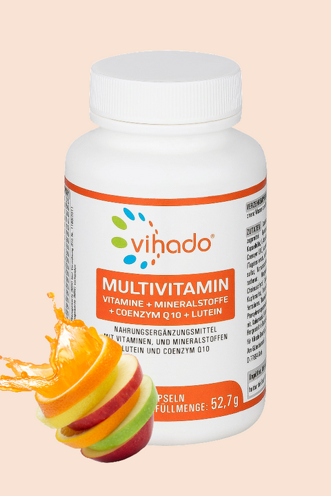 Vihado Multivitamin Kapseln, Vitamine A-Z Multimineral-Komplex, 26 Vitamine und Mineralstoffe hochdosiert, 60 Kapseln