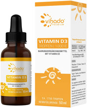 Vihado Vitamin D Tropfen – veganes Vitamin D3 mit Kokosöl – hohe Dosierung mit 1000 iE pro Tropfen – optimale Bioverfügbarkeit – 50 ml
