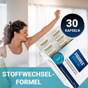 FIGUREX Night Fettstoffwechsel Kapseln für die Nacht - Turbo-Formel mit L-Tryptophan, L-Carnitin und Cholin, 30 Kapseln (25,1g)