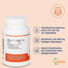 Vihado Hyaluronsäure Kapseln hochdosiert – Hyaluron + Kollagen-Hydrolysat – Beauty ideal als Nahrungsergänzung zur Hautpflege – 90 Kapseln