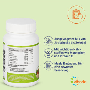 Vihado Gemüse Extrakt – Best of Veggie – Gemüse-Extrakte voller Vitamine – mit Vitamin C, Magnesium und Carotin – 60 Kapseln