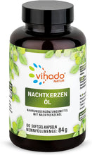 Vihado Natur Nachtkerzenöl – natürliche Omega 6 Fettsäuren – Nahrungsergänzungsmittel mit wertvollen ungesättigten Fetten – Nachtkerzenöl kaltgepresst und schonend verarbeitet – 60 Kapseln (84g)