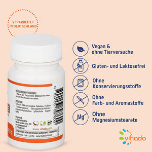 Vihado Vitamin E Kapseln– vegan mit Vitamin E hochdosiert – kontrollierte Qualität aus Deutschland – ohne unerwünschte Zusätze – 90 Kapseln