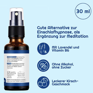 Vihado Melatonin Einschlafspray - 5-fach höher dosiert - 180 Tage Vorrat - mit Lavendel ohne Alkohol ohne Zucker - schneller Einschlafen vegan (30 ml)