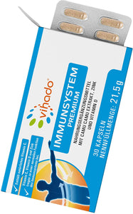 Vihado Immunsystem Premium – Immun-Komplex mit Vitamin D, natürlichem Vitamin C und Zink – mit hoher Bioverfügbarkeit – 30 Kapseln