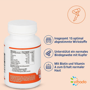 Vihado Cellucell Bindegewebe Tabletten - Cellulite Orangenhaut - 60 Kapseln, (46,6 g)