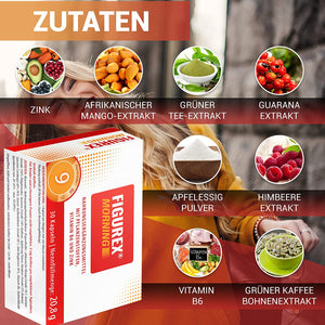 FIGUREX Morning Keto Stoffwechsel-Kur Kapseln mit Koffein - 9-fach starke Power-Formel gegen Müdigkeit mit Pflanzenstoffen, 30 Kapseln (20,8g)