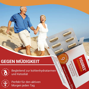 FIGUREX Morning Keto Stoffwechsel-Kur Kapseln mit Koffein - 9-fach starke Power-Formel gegen Müdigkeit mit Pflanzenstoffen, 30 Kapseln (20,8g)